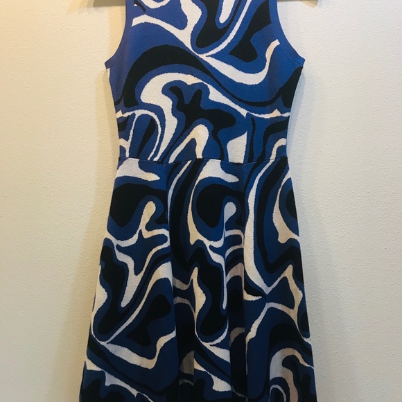 EUC Milly Fit and Flare Abstract Swirl Dress Small - Picture 2 of 7